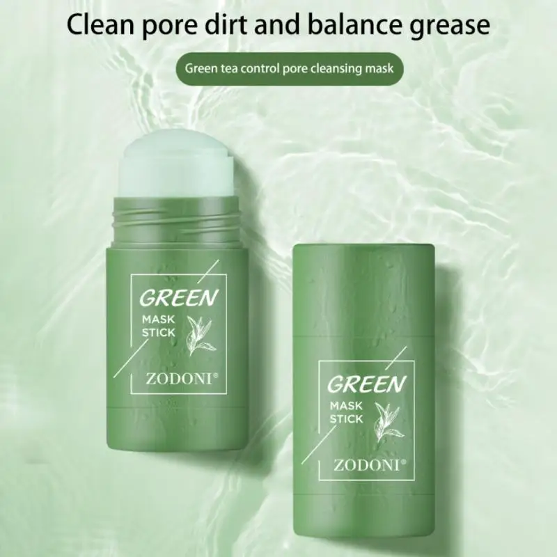 

Face Clean Mask Green Tea Cleansing Stick Mask Smear solid cleansing mask deep moisturizing shrink pores blackhead acne film 40g