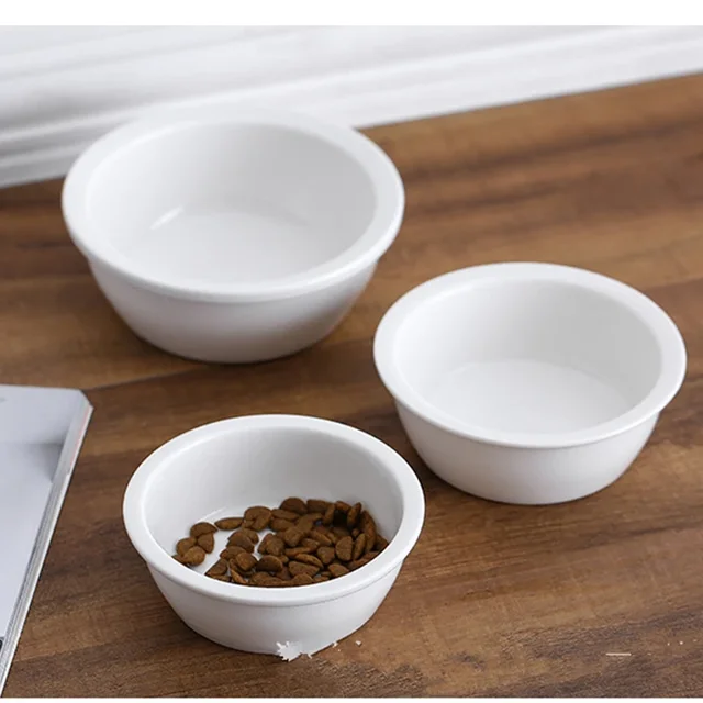 New Cute Ceramic Cute Cat Pet Bowl Water Basin Dog Pot Pet Drinking Eat Bowl Round Ceramic Dog Food Feeders Accessories 2