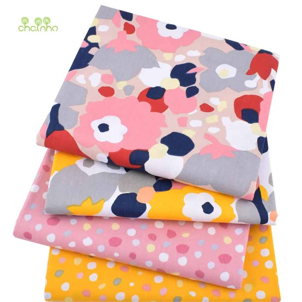 Chainho,Printed Twill Weave Cotton Fabric,DIY Quilting Sewing Material,Patchwork Cloth,Cartoon Series,8 Designs,2 Sizes,15C68