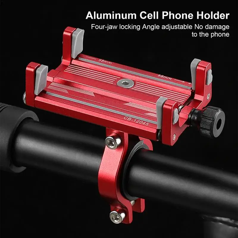 Bicycle Phone Holder Aluminum Alloy Bike Handlebar Phone Mount 360 Rotatable Cell Phone Rack Bracket For Cycling Bike Accessory