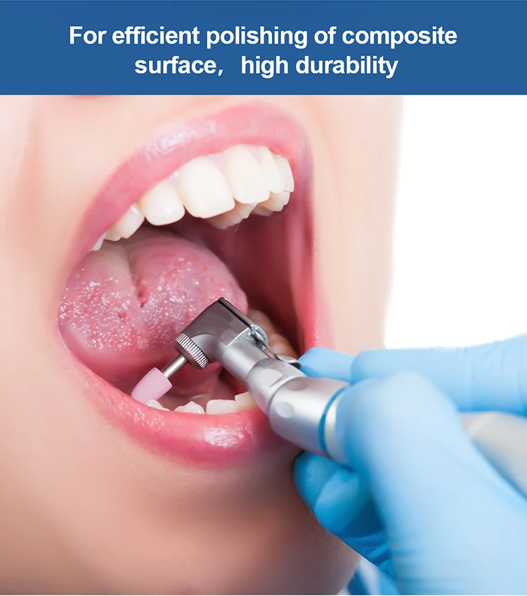 AZDENT 12 Teile/satz Dental Silikon Polieren Gummi Schleifen Köpfe Zähne Polierer 2,35mm RA Finisher für Niedrige Geschwindigkeit Handstück – Detail 30