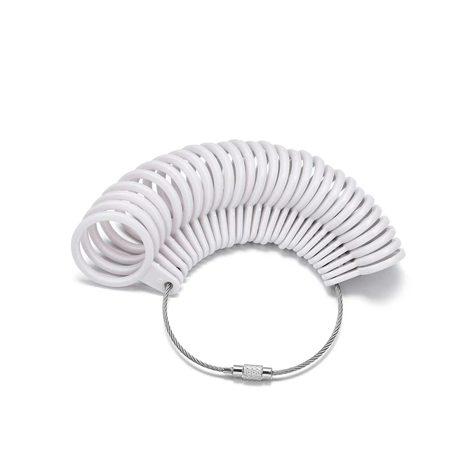 1pcs Professional Jewelry Tools Ring Mandrel Stick Finger Gauge Ring Sizer Measuring UK/US Size For DIY Jewelry Size Tool Sets ring White