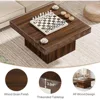 Living Room Square Coffee Table, 35.4-inch Wooden Coffee Table, Modern Central Table, Walnut Wood 6