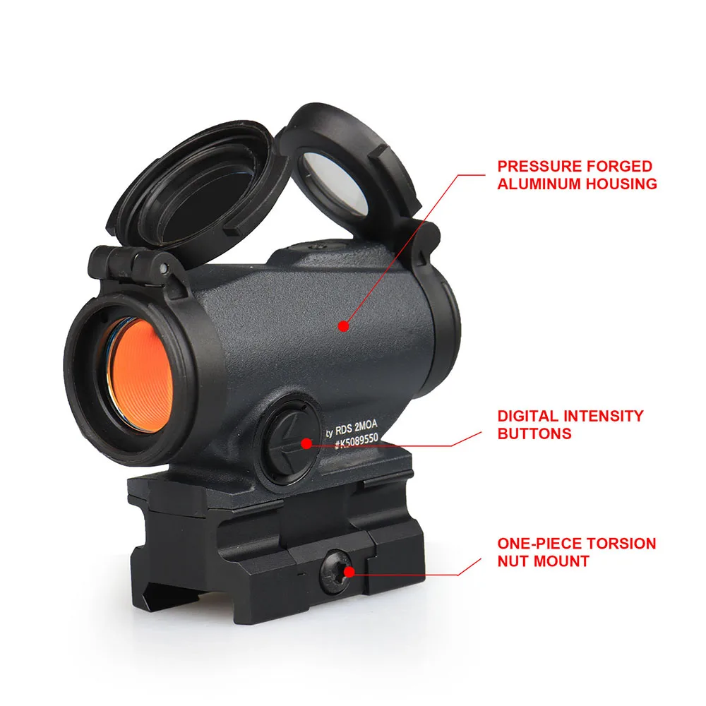 PPT Tactical 2MOA Red Dot Reflex Sight 1x20 Red Dot Sight with 1 inch Riser Mount Airsoft Hunting OS2-0136