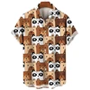 Men's Shirt Hawaiian Short Sleeve Male Clothes Fashion Button Shirt For Girl Kawaii Kitten Top T-shirt Harajuku Cute Blouse Tops 3