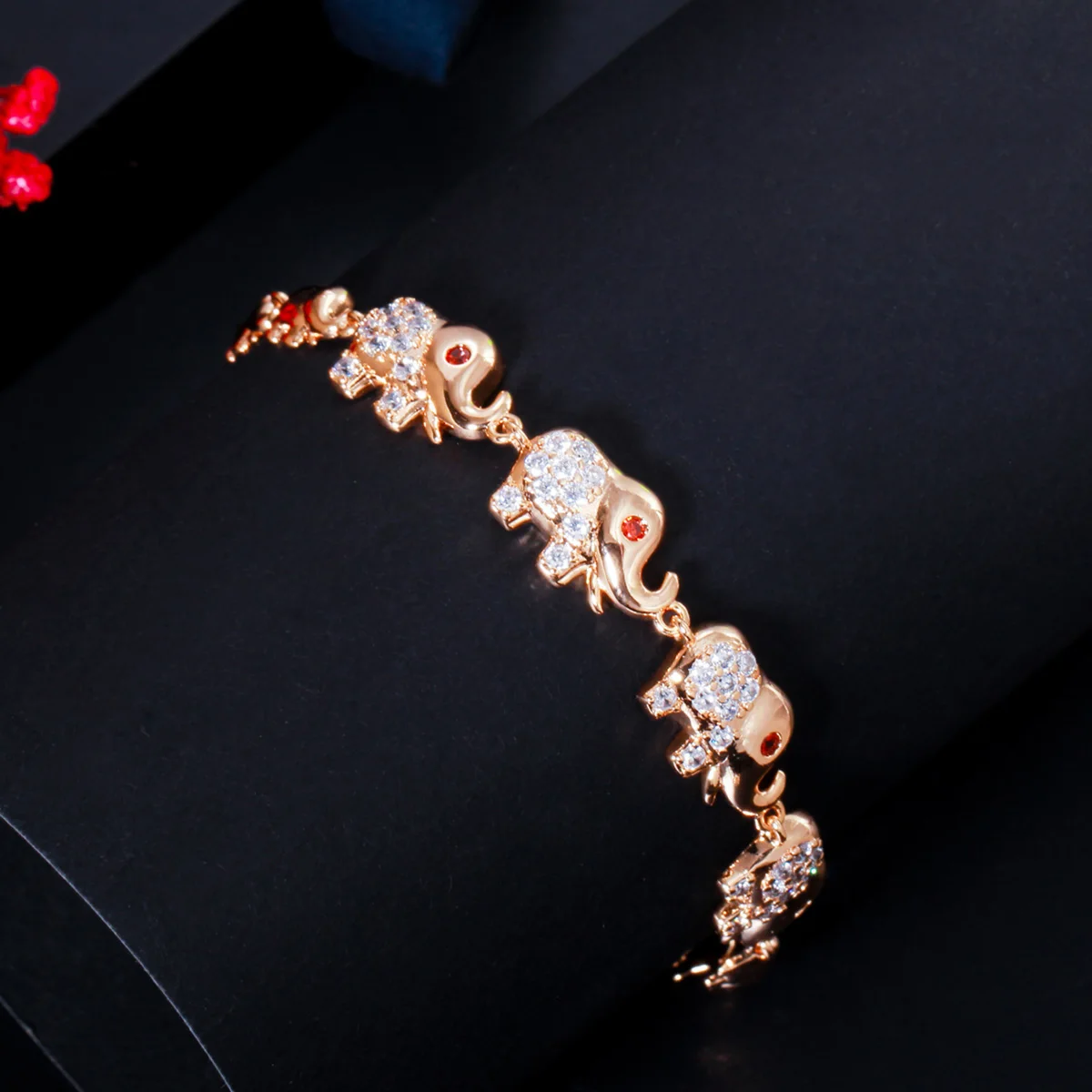 Pera Cute Elephant Shape Animal Charm Bracelets Bangles for Women