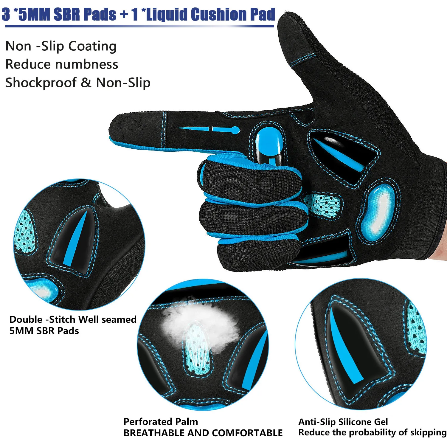 Racing Gloves Motocross Sports Gloves Breathable Non-slip MTB Road Bike Cycling Gloves Touch Screen Bicycle Gloves Men Women 4