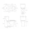 Elongated Corner Toilet 17.2" Height Compact Dual Flush Siphon Flushing White Porcelain 6