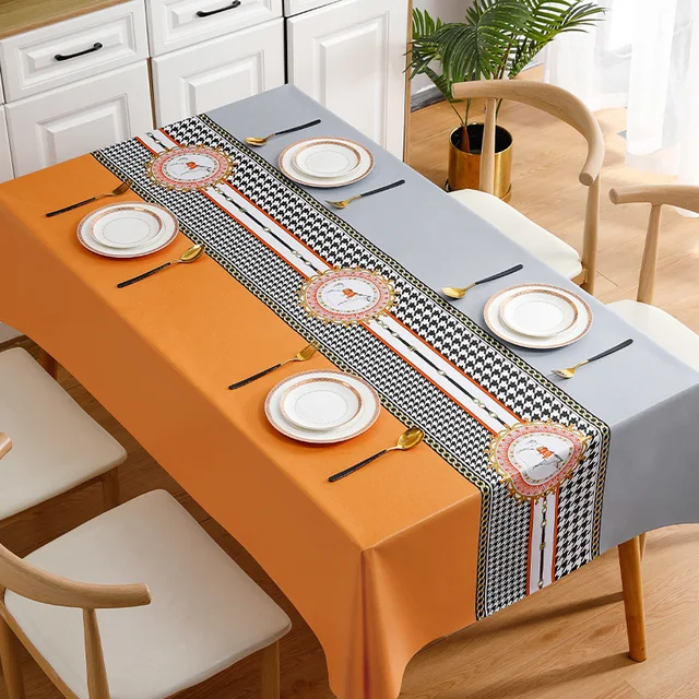 Nappe Moderne Légère et Luxueuse Imperméable, Couverture Rectangulaire pour Table à Manger, Grill, Thé, Pique-Nique, Polymères, Décoration de Maison 1
