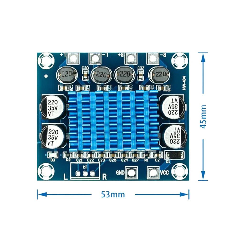 Audio Amplifier Board Powerful Amplifier Module 30W+30W Dual Channel Digital Stereo Audio Power Amplifier Board DC 8-26V 3A 20-1PCS