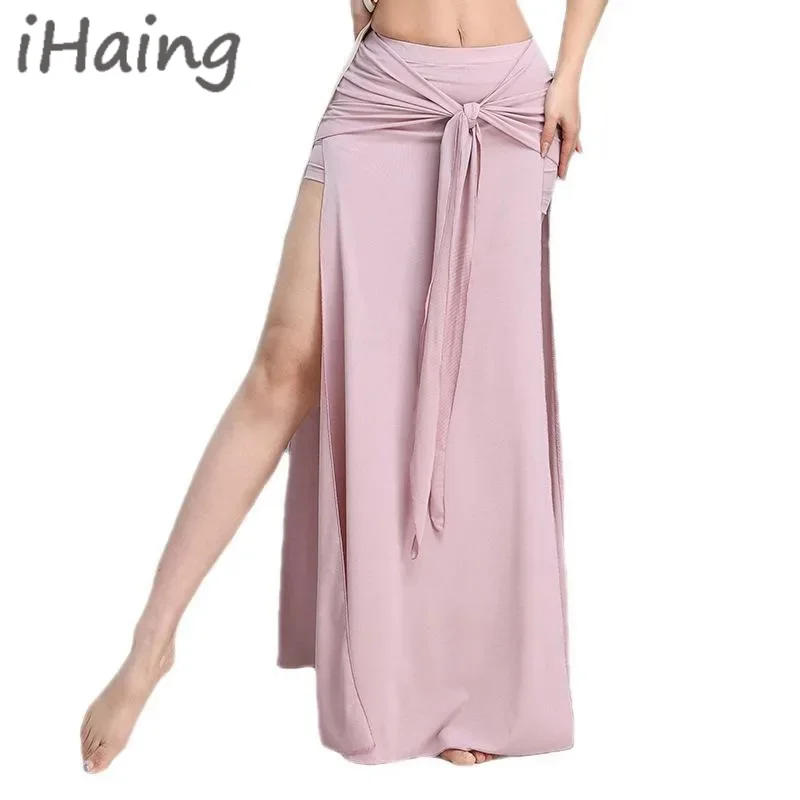 

Adult Belly Dance Long Maxi Skirt Dancing Costume High Split Practice Skirts Women Dress Oriental Performance Stage Clothing