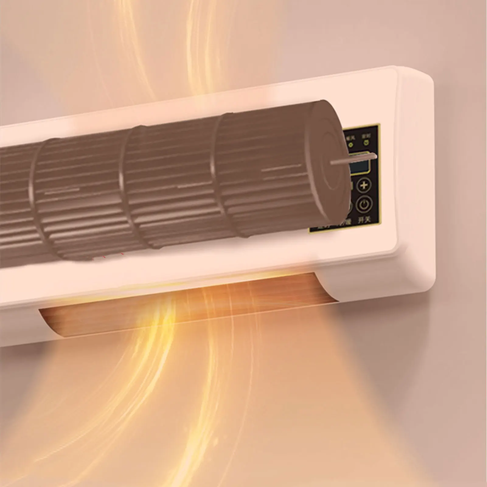 Wall Mounted Heat Blower Dual Use Portable Heater Digital Display Remote Control US Plug 110V