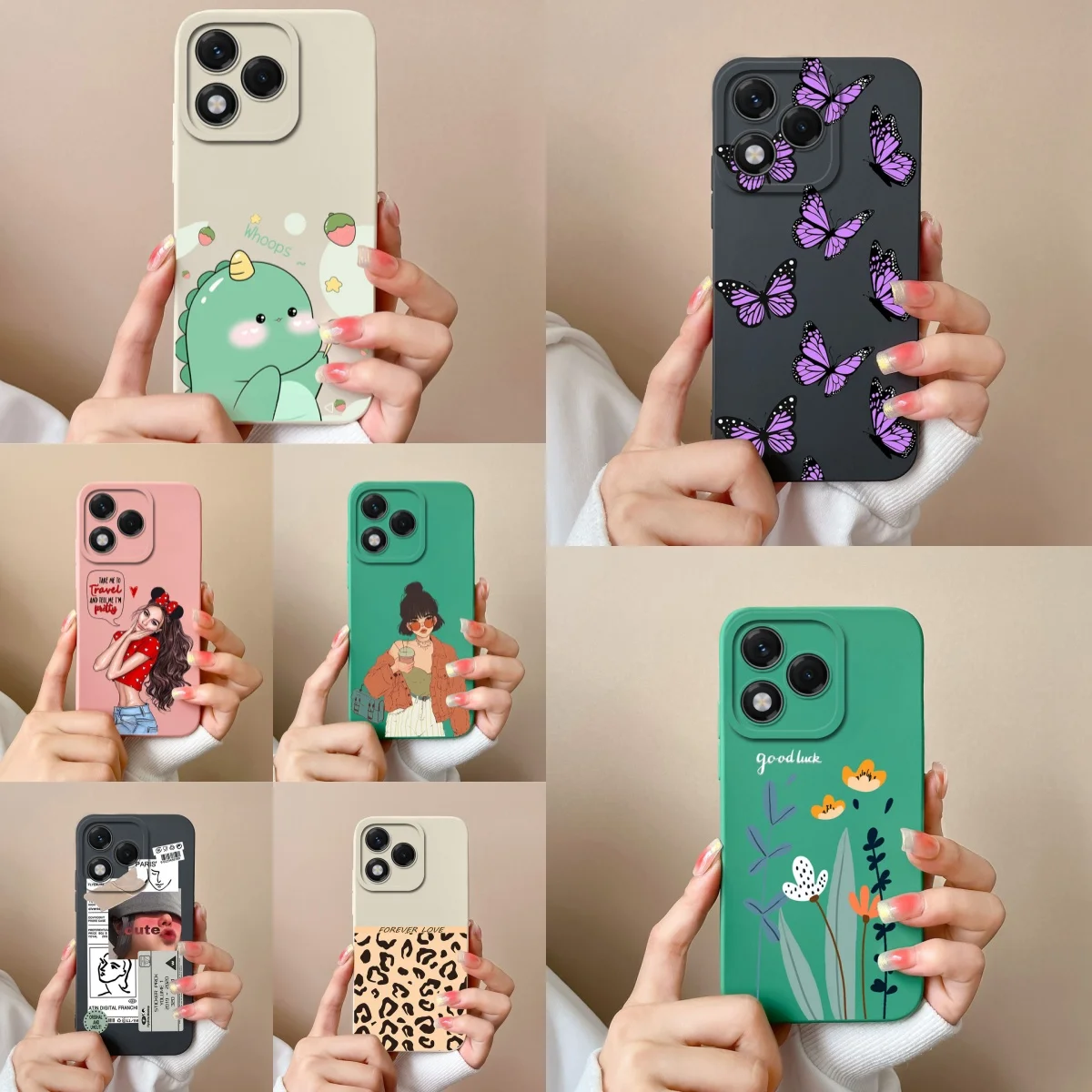 Purple Butterfly Girl Shockproof Silicone Soft Back Cover Case