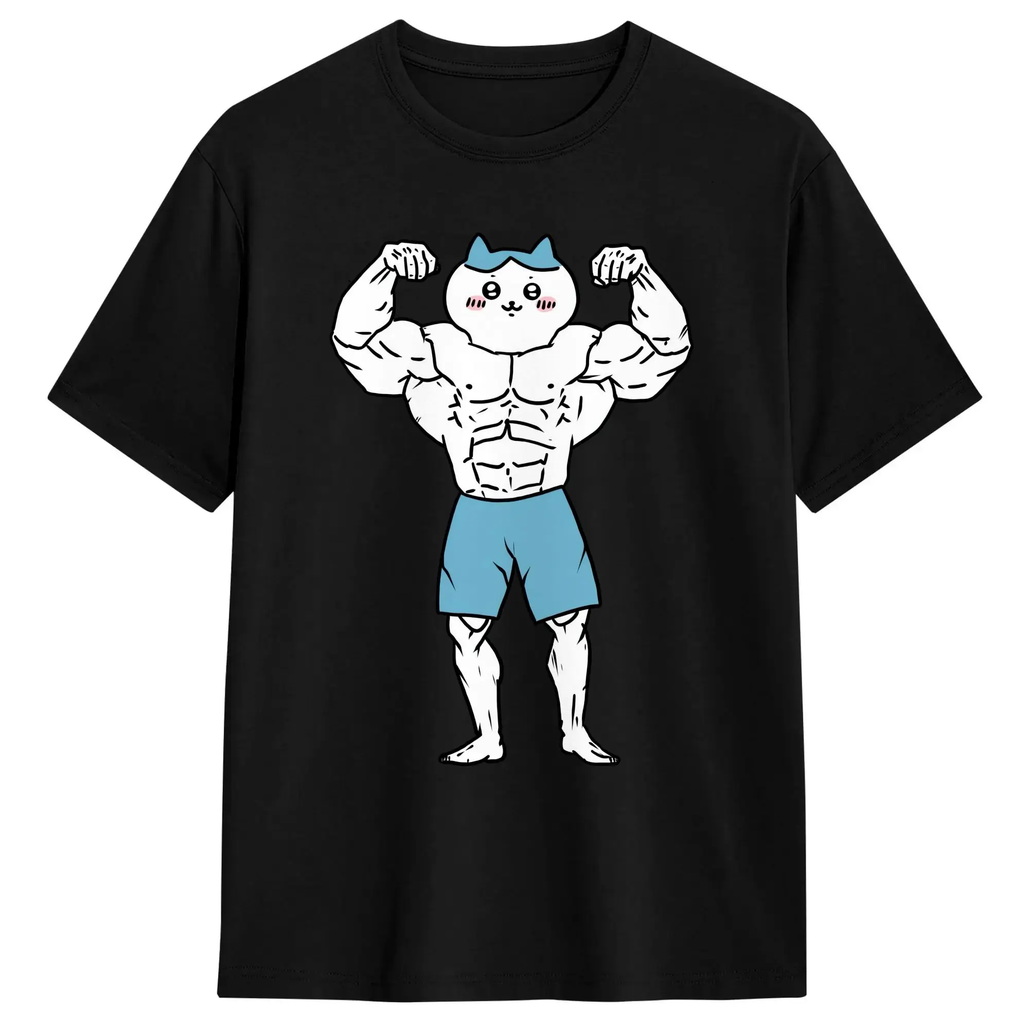 Chiikawas T-Shirt Sommer 100 Baumwoll-T-Shirts für Herren, lässiges T-Shirt mit kurzen Ärmeln, Streetwear-Tops