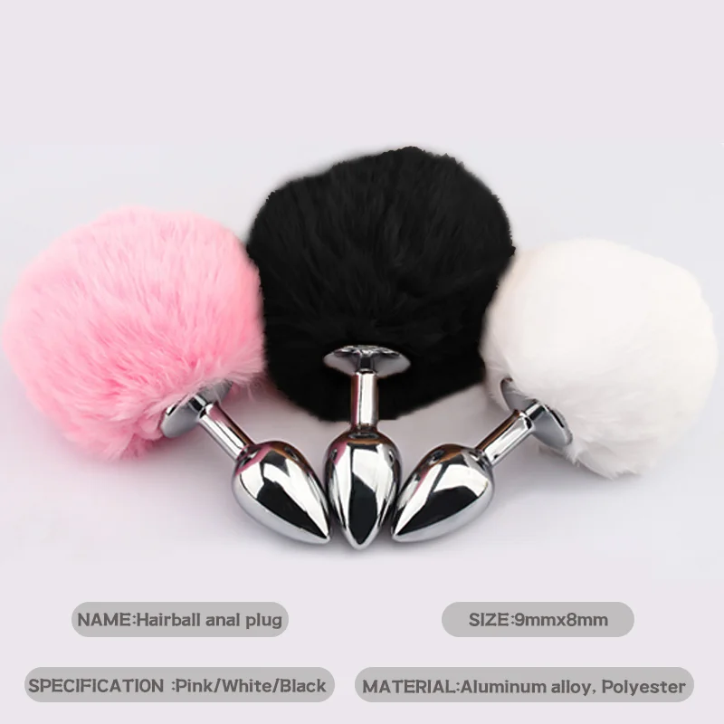 Anal Plug Mini Bunny Tail Butt Plug Cosplay Anal Beads Metal Butt Plug Dildo BDSM