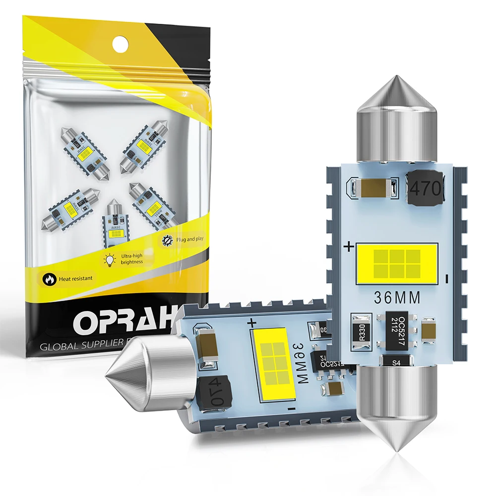 

New 2pcs Festoon 31mm 36mm 39mm 41mm LED Bulbs C5W C10W C3W Super Bright Car Dome Light Canbus Auto Interior Reading Lamps White