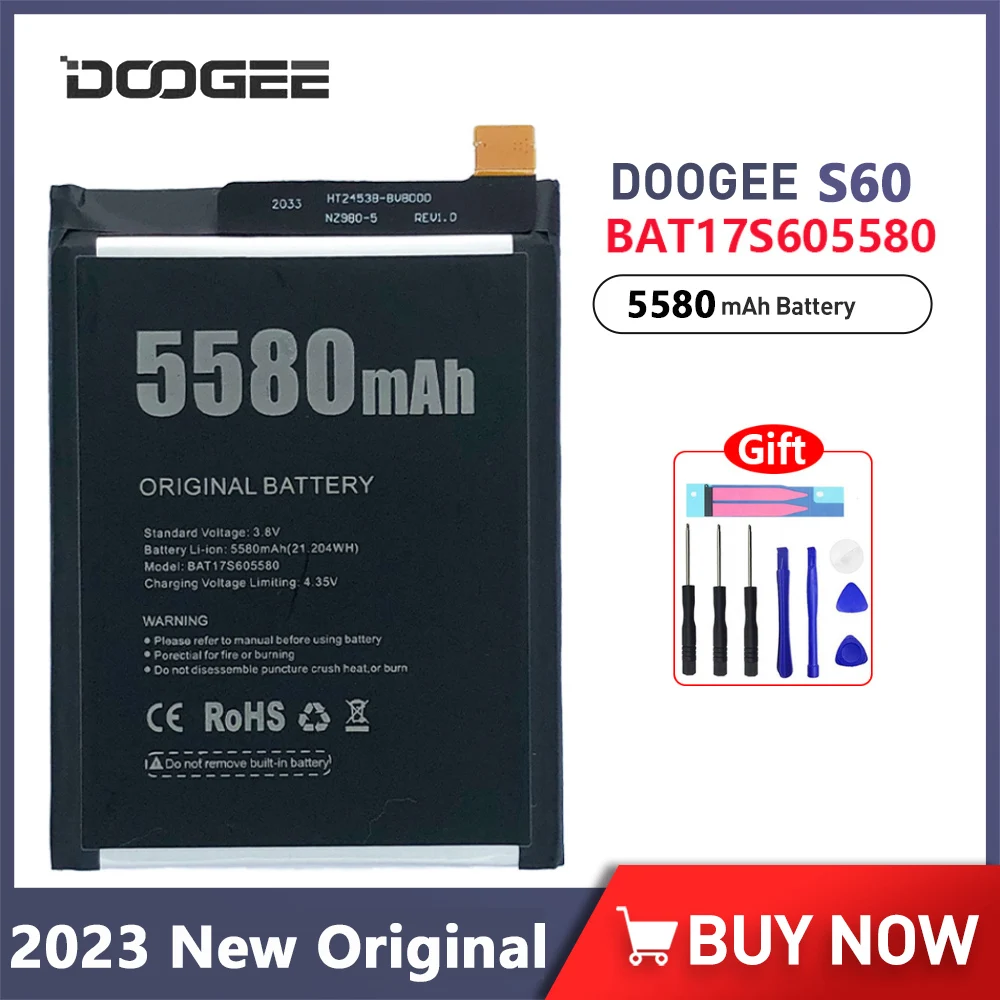 

New Original BAT17M15580&BAT17S605580 5580mAh Battery For DOOGEE S60&S60 Lite High Quality Phone Batteries With Free Tools