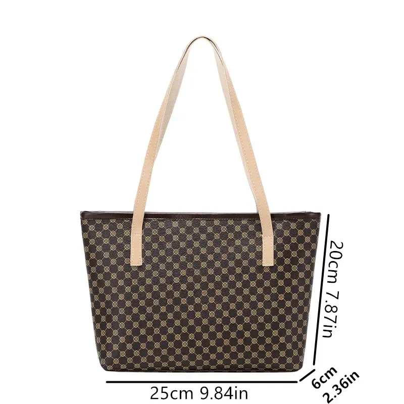 Stylish Crocodile Pattern Pu Underarm Bag Versatile Women Small Tote Bags Fashionable Leopard Handbag Chic Quilted Shoulder Bag