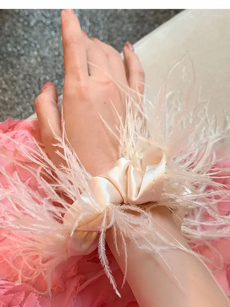 1 Meter Natural Ostrich Feathers Trim Fringe 8-10cm Decoration for Party Wedding Dress Clothes Sewing Accessory Crafts Plume