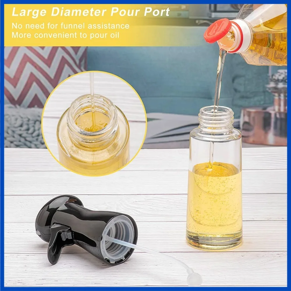 Oil Sprayer Glass Oil Spray Bottle 230ML Mist Sprayer Non Clogging for Olive Water Sauce Cooking Baking Roasting Barbecue