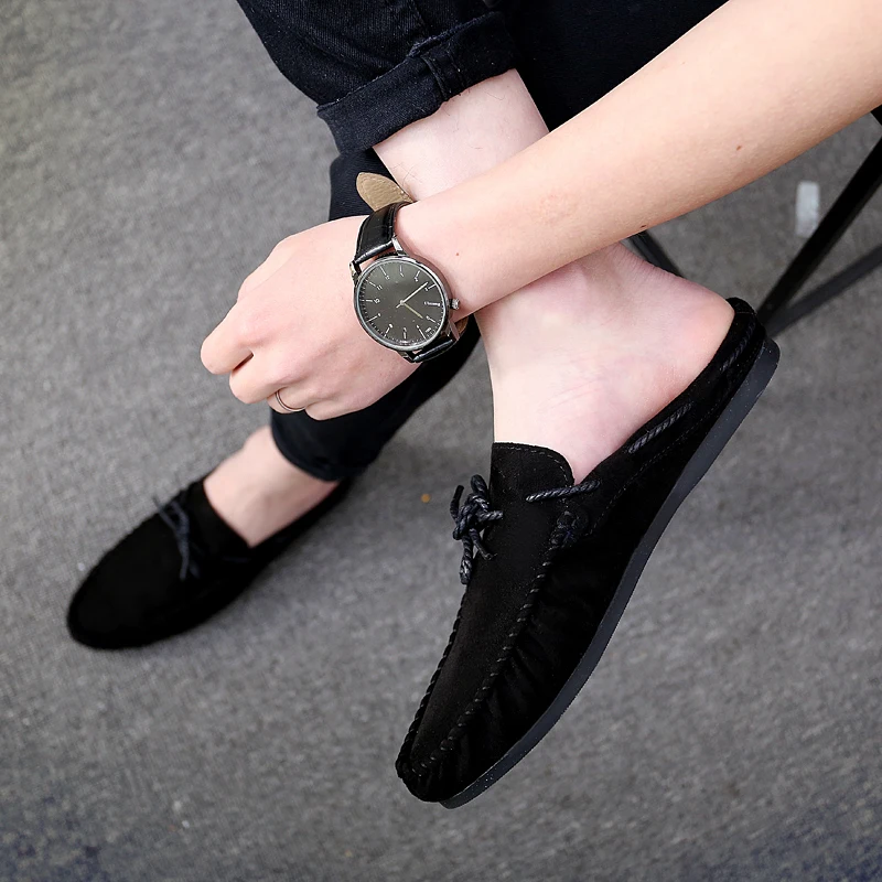 Summer Bowknot Half Shoes For Men Dress Shoes Mules Man Slides Leather Casual Shoes Backless Loafers Slippers Flats Sandals 2023 4