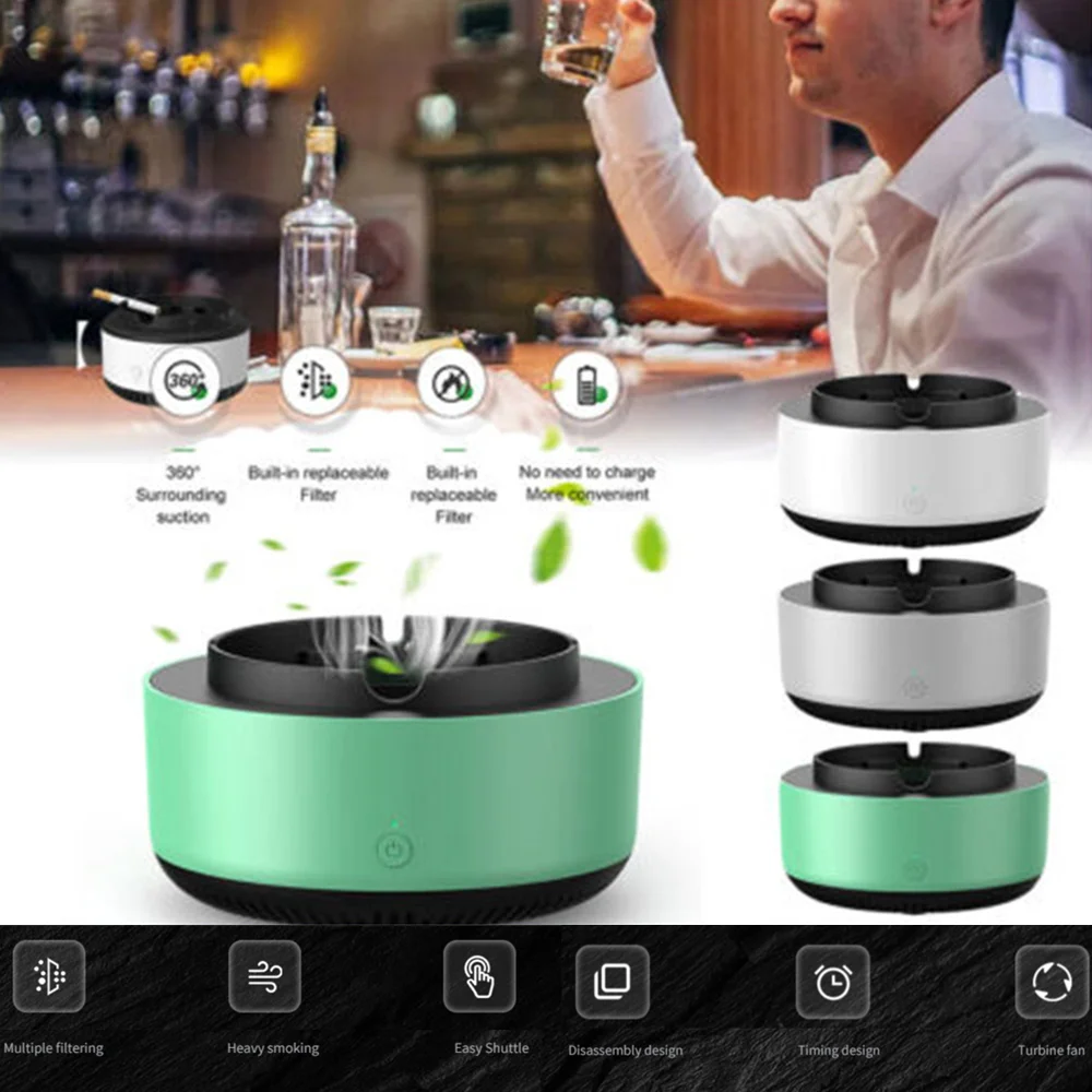 

Intelligent Air Purification Ashtray Air Purifier Creative Negative ion Smoke Removal Automatic Purifier Ashtray Portable