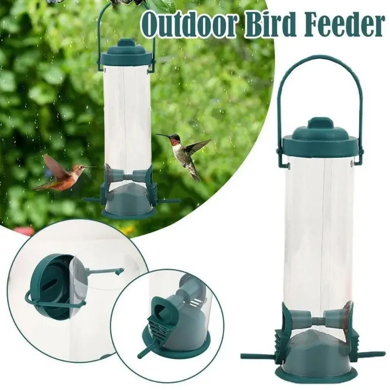 Wild Bird Seed Feeder Outdoor Suspended Feeder Portable Bird Food Dispenser Accessories Pet Supply Outdoor Courtyard Garden