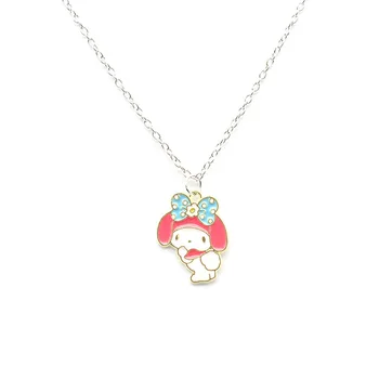Sanrio Necklace Kuromi MyMelody Couple Bestie Cartoon Oil Drop Necklace Kawaii Women’s Accessories Children’s Growth Gift