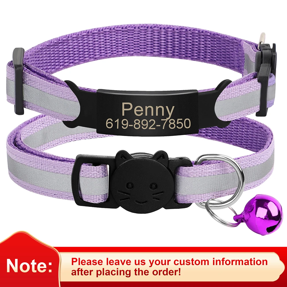 Paquete De 12 Collares Reflectantes Para Gatos Con Campana, Hebilla De Liberación Rápida De Seguridad, Collar Ajustable De 19 A 32 Cm Para Todos Los Gatos Domésticos, Gatitos, Mascotas, Machos Y