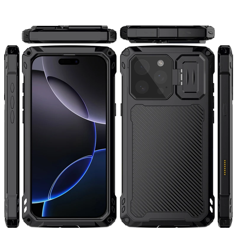 ELVEV Magnetic Heavy Duty Aluminum Metal Armor Case with Screen Protector