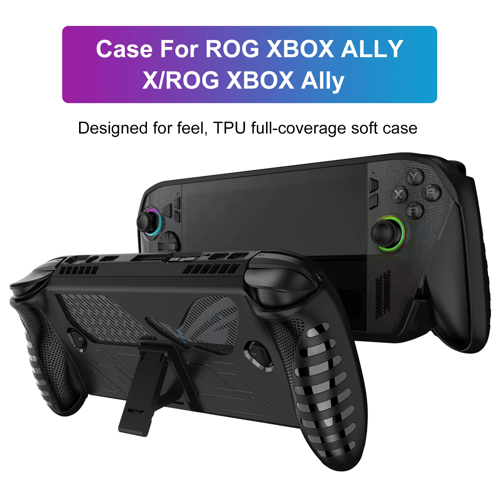 For ROG XBOX Ally/for ROG XBOX Ally X Game Console Handheld TPU Protective Case W/ Back Bracket Shockproof Protective Skin Cover