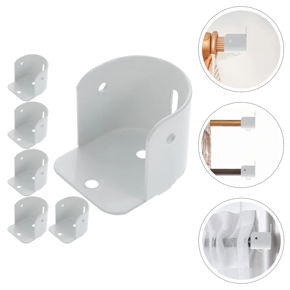 

6 Pcs Bar Counter Flange Seat Curtain Rod Closet Brackets for Iron Shower Holder