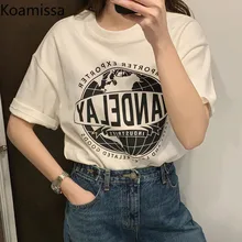 

Koamissa Vintage Women Print Tshirt Short Sleeves O Neck Lady Casual Loose Outwear Tees Shirts Retro Dropship T-shirts Summer