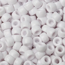 Set of 100 Luminous Acrylic Pony Beads - Large Hole Spacer Beads for DIY Crafts, Jewelry, Bracelets, and Hair Accessories (None Luminous 8)