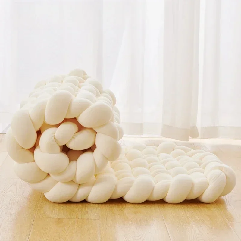 Large Knot Plush Cushion Nordic Aesthetic Fabric Stuffed Pillow Oversize Luxury Plush Pillow Bedroom Windowsill Tatami Cushion