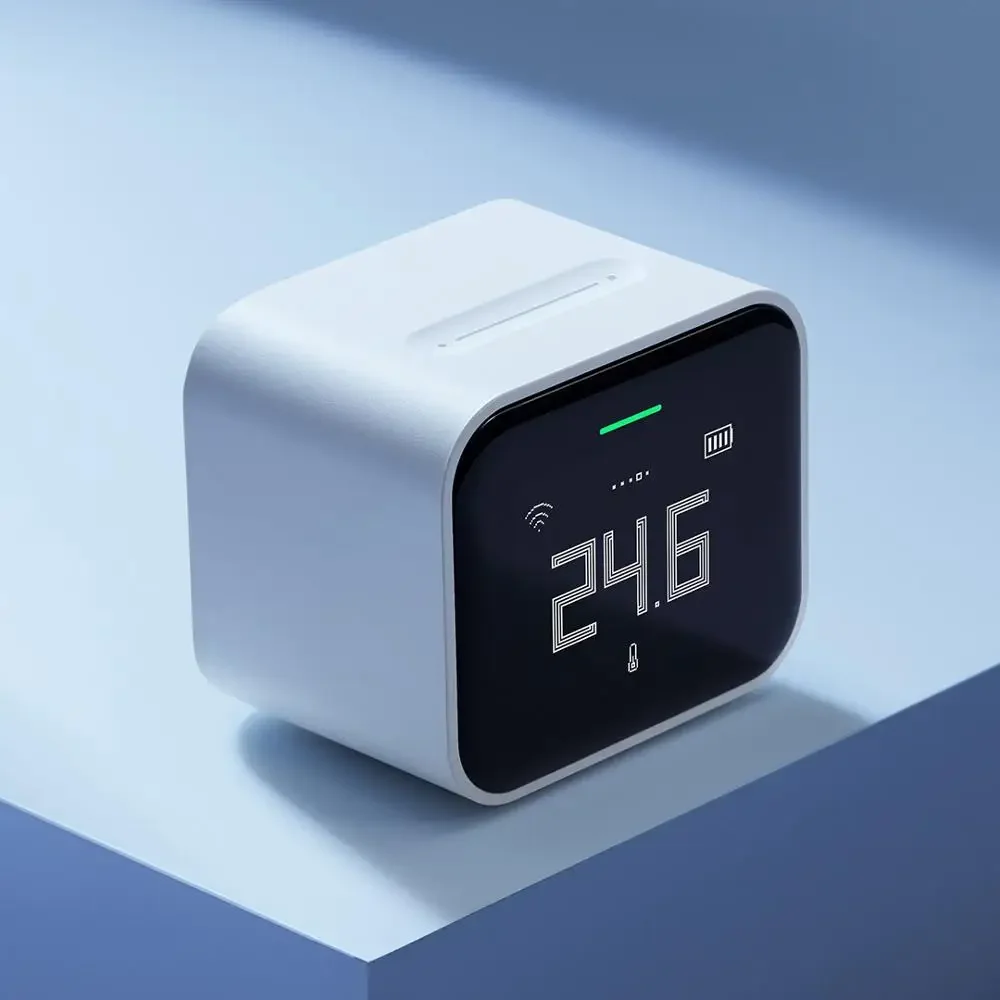 Qingping 공기 감지기 라이트 레티나 터치 IPS 스크린 터치 작동, Pm2.5 Mi Home 앱 제어 공기 모니터, 애플 홈키트로 작동
