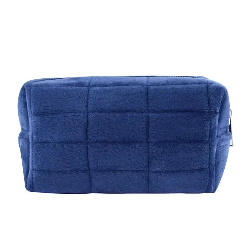 Cute Fur Plush Makeup Bag for Women Large Capacity Solid Color Zipper Cosmetic Pouch Travel Toiletry Bag Washing Pen Organizer