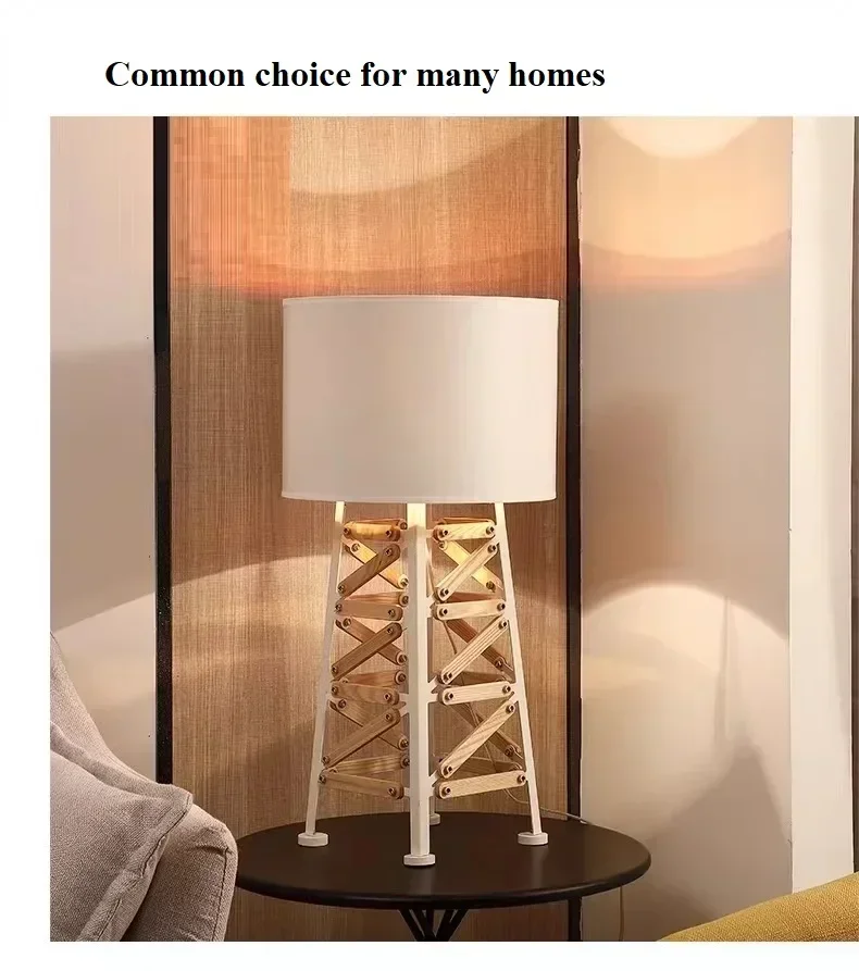 Description Picture 6 of itemNordic Creative Wood Tower Floor Lamp Living Room Bedroom Standing Designer Model Room LED Floor Lamp