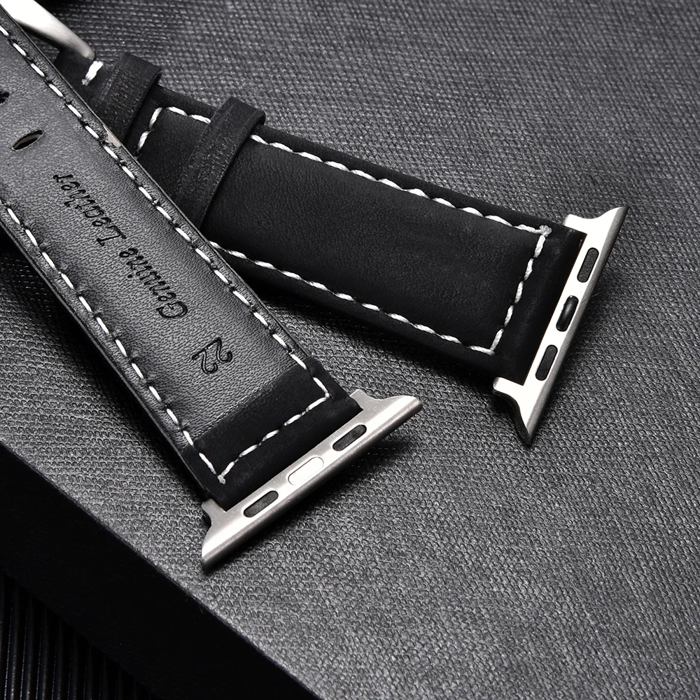 Premium Leather Strap for Apple Watch - High Quality Men's Band
