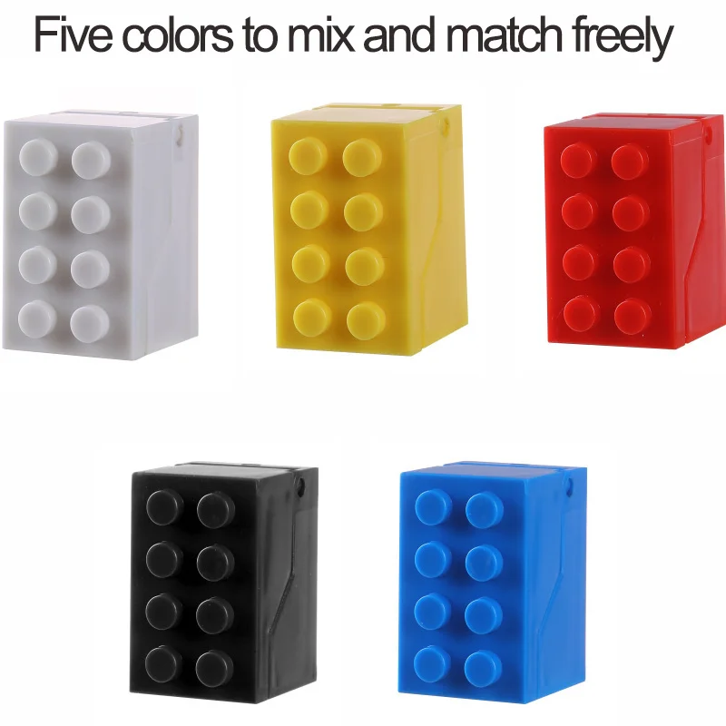 1Pc Creative Building Blocks Toothbrush Holder &ndash; Interactive Kids Toothbrush Organizer Eco-Friendly ABS Multicolor Wall-Mounted