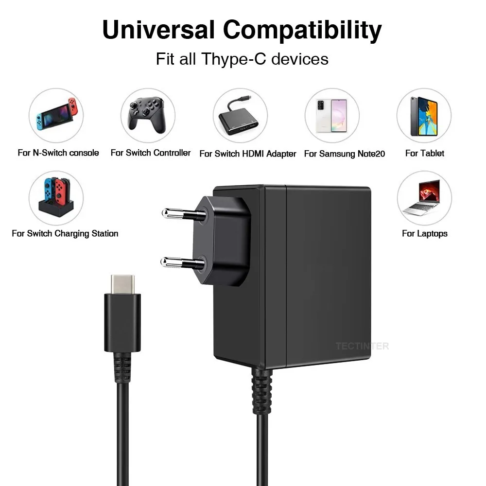 Eu Us Plug Ac Adapter Charger Compatible Nintendo Switch Ns Game Console Wall Travel Home Charge 15v 2 6a Usb Type C Power Accessories Aliexpress