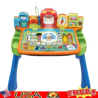 5-in-1 Learning Desk Educational Interactive Toy Kids Play Activity Station Touch and Learn Writing Projector Chalkboard Music 1