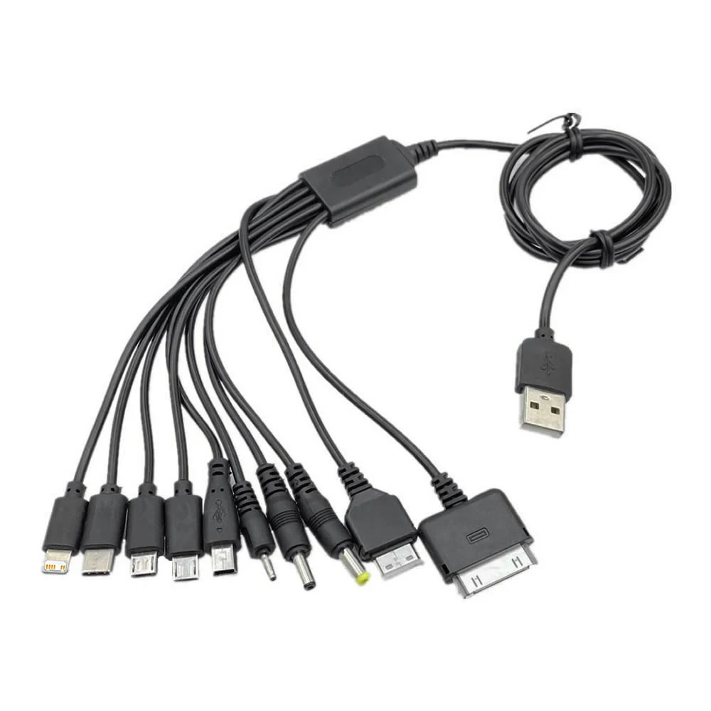 범용 USB 멀티 충전 케이블, 멀티 휴대폰 블루투스 이어폰 스피커, MP3 플레이어 등과 호환 가능, 10 인 1
