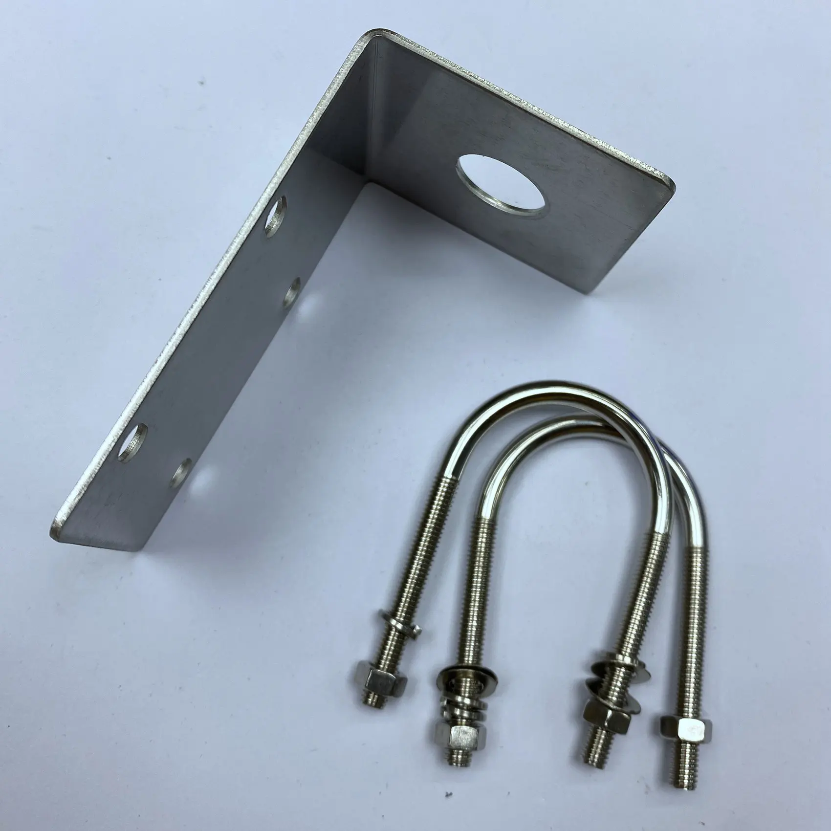 Antenna Mount Bracket Stainless Steel Antenna Mount Bracket with U Style Bolts for Ham UHF VHF CB Cellular Trucker Antenna Use Accepted