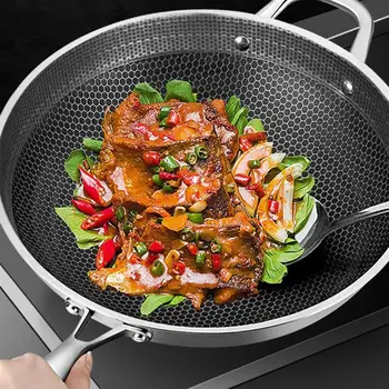 Padella riutilizzabile Padella antiaderente Wok Bistecca Pentola Padella Pentola Induzione Padella a nido d'ape su un solo lato Pentole 1