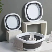 Collapsible Newborn Baby Washbasin Lightweight Portable Kids Wash Basin Dish Tub For Travel Home 3 Sizes Hangable Baby Bathtub