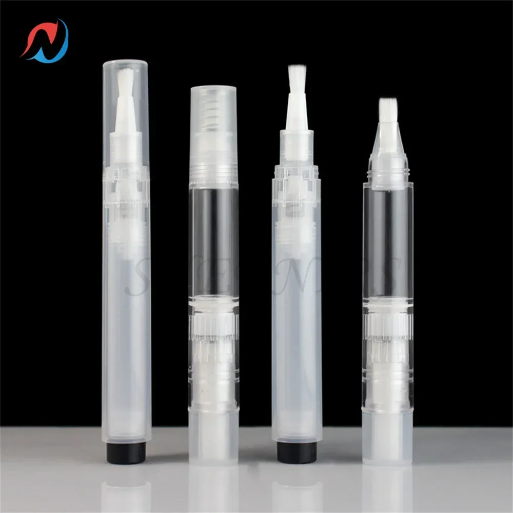 3pcs 6ml 빈 프레스 펜 큐티클 오일 펜 단일 핸드 프레스 투명 화장품 용기 펜 애플리케이터 브러시 팁