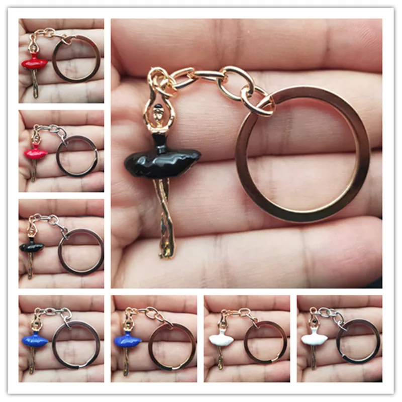 Fashion Creative Gifts Metal Key Chain New Style Dripping Dancer Key