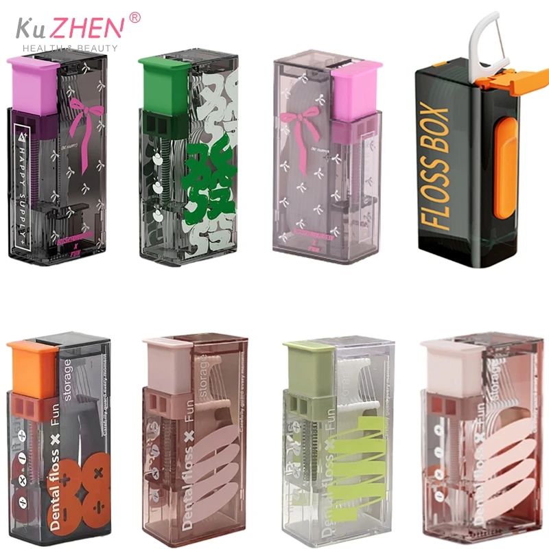 Portable Dental Floss Dispenser with 10Pcs Floss Dental Storage Box Auto Refillable Oral Hygiene Care Pick dental floss dispenser
