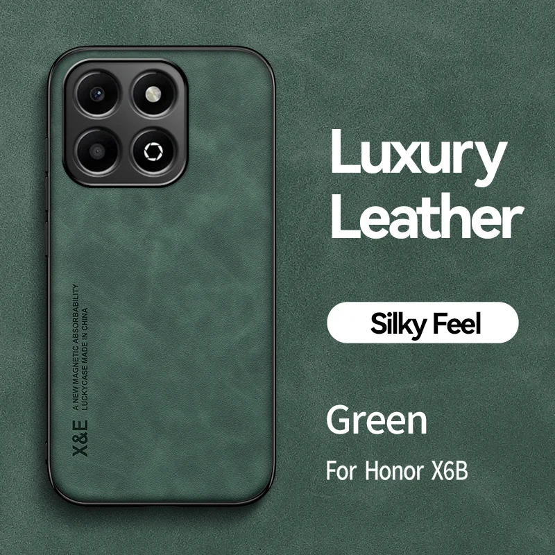 Luxury Leather Magnetic Holder Shockproof Case with TPU Protection